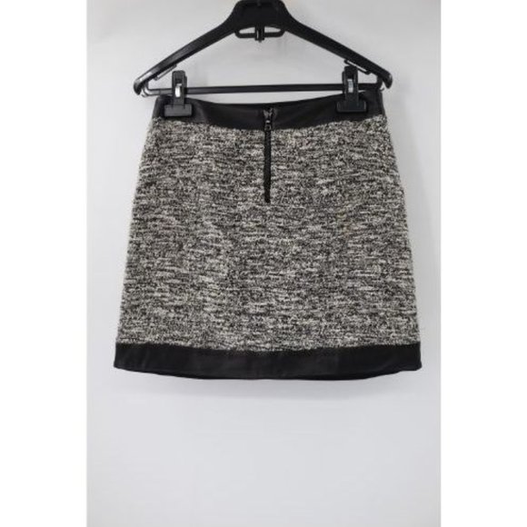 RAG & BONE Skirt Womens XO W27 Kensington Tweed Mini Lamb Leather back zip - Picture 5 of 13